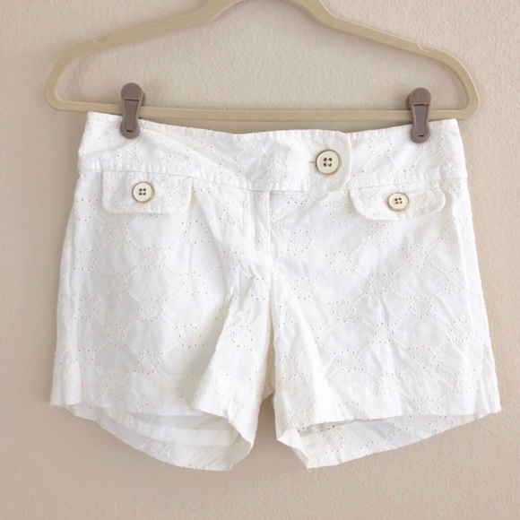 LOFT Pants - LOFT White Eyelet Shorts